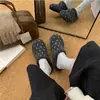 Zapatos Birkenstock de Lunares Estilo Coreano Zapatos de Algodón con Piel Zapatos Perezosos sin Cordones Cómodos Versátiles Zapatillas de Punta Cerrada Mocasines sin Espalda