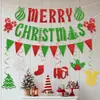Amazon Fiesta Navideña Feliz Banderines Rojos y Verdes con Purpurina Decoraciones Espirales Toppers para Pasteles