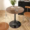 Mesa redonda pequeña de negociación área de descanso de ocio mesa de centro mesa de té de balcón combinación de mesa y silla de recepción de tienda de té con leche reunión de negociación