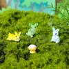 Micro Paisaje de Musgo Creativo Lindo Animal Pequeño Color Conejo Muñeco Decoraciones de Resina Miniatura Mini Pequeños Adornos