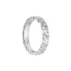 Anillo de Plata de Ley 925 Hielo Triturado Anillo de Tres Lados Chapado en Oro Platino Anillo Abierto/Cerrado Estilo Personalizado de Moda