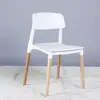 Silla Wit Personalizada Santang Simple Nórdica Madera Plástico Ocio Negociación Silla de Entrenamiento Plástico Madera Maciza Cafetería Silla de Comedor