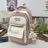 Mochila Casual Estilo College Refrescante com Bloqueio de Cores Azul e Branco Sal Marinho para Alunos do 3º ao 6º Ano para Aula, Viagem e Armazenamento