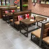 Sofás de Cabina para Restaurante, Mesas para Restaurante de Hot Pot y Barbacoa, Mesas de Bar, Juegos de Mesa y Sillas de Hierro Forjado, Mesas de Barbacoa Comerciales de Pizarra
