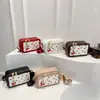 2025 Nueva Moda de Verano Elegante con Estilo Coreano Moda Casual Estilo Bosque Dulce Bolso Pequeño Cuadrado de un Solo Hombro Cruzado