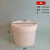 Cubo de plástico redondo cuadrado portátil 2L transparente grado alimenticio PP cubo de yogur 1L cubo de arroz engrosado especificaciones de juguete ordenadas