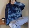 2025 Ropa Exterior Suelta para Mujer Otoño e Invierno Tops de Punto Gruesos Otoño Mejor Amigo Ropa de Pareja Estilo Retro de Hong Kong Top Tie-Dye