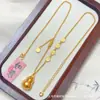 Tienda de Oro Mismo Estilo Set de Collares de Moda Chapados en Oro, Elegante Collar Brújula de Ocho Tesoros, Cadena Larga para Suéter Disco de Calabaza, Estilo Chino Versátil para Mujeres