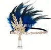 1920 The Great Gatsby Lady Saia Acessórios Folhas Pérola Dupla Fileira Strass Halloween Bola Tiara