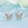 Estilo fresco Mori Style lindos brincos de borboleta incrustados de diamantes estilo coreano feminino leve luxo simples super fada design elegante joias de orelha