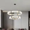 Lámpara de araña para restaurante transfronterizo, luz de anillo circular de lujo ligero, lámpara colgante de cristal personalizada para sala de estar, recepción de hotel, vestíbulo, modelo nuevo 2026