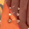 Brincos Minimalistas Versáteis para Mulheres com Orelhas Perfuradas, Brincos de Tarraxa de Zircônia em Formato de Coração, Brincos de Tarraxa de Nicho para Cartilagem da Orelha, Brincos Amigáveis para Dormir que Não Precisam Ser Removidos