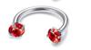 Barra de herradura de acero inoxidable europea y americana, anillo nasal de diente interno para piercing corporal humano en U, barra de herradura de circón de doble cabeza en U, joyería para uña nasal en U