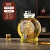 Garrafa de Vinho em Forma de Taça, Sem Chumbo, Jarra de Vinho Doméstica Selada de Alta Qualidade com Torneira, Garrafa Simples para Vinho de Frutas, Recipiente para Vinho Medicinal Autocozido