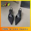 Sapatos Femininos de Salto Médio Stiletto Bico Fino Estilo Novo Primavera 2026, Sandálias de Dedo Fechado com Costas Abertas, Sapatos de Salto Alto, Sapatos Femininos Verdes, Estilo Coreano