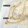 Pulsera elegante geométrica de lujo de nicho con bolas de acero de varias formas disponibles acero inoxidable 18 oro joyería E053