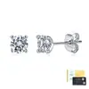 Pendientes de botón clásicos de plata de ley S925 con cuatro garras y una sola moissanita para mujer, modernos, sencillos, versátiles, accesorio de boda, directo del fabricante
