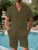 Camisa de manga corta para hombre Amazon 2024 Nuevo traje Verano Holgada Casual de Algodón y Lino Camisa Cardigan en stock