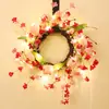 Corona Decorativa de Tulipán con Forma de Corazón para el Día de San Valentín Transfronteriza, Adorno Colgante, Colgante de Pared Decorativo Rosa Brillante para Hogar y Boda