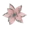 Decoración para árbol de Navidad con bordes dorados, flores artificiales de terciopelo de alta gama, ramas de Navidad, flores eternas, cabezas de flores de Navidad