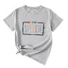 Amazon comércio exterior transfronteiriço feminina casual gola redonda camiseta fonoaudiologia Europa e Estados Unidos solta manga curta
