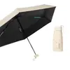 Sombrilla Negra con Recubrimiento UV para Mujer, Doble Uso para Sol y Lluvia, Paraguas de Bolsillo Tipo Tarjeta, Parasol Compacto y Portátil