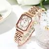 Reloj de Moda Cuadrado para Mujer Goldie, Vintage, Banda de Acero, Esfera Pequeña, Estilo Ins, Elegante, Resistente al Agua, Cuarzo