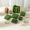 Caja de Joyería Exclusiva Transfronteriza con Lazo Caja de Embalaje para Joyería Anillo Verde Collar Pendientes Pendientes Pulsera Pulsera