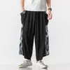 Pantalones Casuales de Algodón y Lino para Hombre Estilo Chino Nuevo Verano 2023 Talla Grande Pantalones de Pierna Ancha Estampados de Moda para Hombre