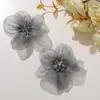 Moda Original Xadrez Brilhante de Diamante Seda Brilhante Costurado à Mão Malha Flor de Cinco Pétalas Acessórios de Cabelo DIY Corsage Acessórios para Roupas Femininas