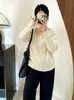 Blusa quadrada para mulheres plus size, camisa listrada que afina, estilo outono 2026, suéter de tricô soltinho para mulheres plus size