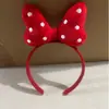 Popular Diadema de Peluche Blanca con Puntos Blancos y Lazo, Rellena de Algodón, Impresa en 3D, Accesorio para el Cabello para el Día de San Valentín