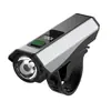 Luz de Bicicleta de Alto Brillo, Acero Inoxidable, Pantalla Digital con Sensor de Luz Inteligente, Luz Delantera, Bocina de Tono Agudo, Luz Recargable para Ciclismo