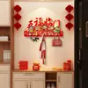 Paz y Alegría, Colgador de Pared para Abrigos para la Sala de Estar, Colgador de Pared Festivo del Dios de la Riqueza, Colgador de Pinturas, Estante de Almacenamiento para la Habitación