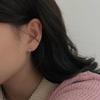 Aretes Amor Alienígena para Mujer Plata de Ley s925 Simple Pequeño Sentido del Diseño Nicho Durmiente Aretes Libres Corazón de Durazno Lindo