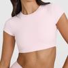 Top Deportivo Sexy de Verano sin Espalda para Mujer con Soporte Mat Espalda Hermosa Ropa de Yoga Manga Corta Ropa de Fitness para Pilates Camiseta Corta