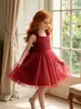 Vestido de bebé niña estilo europeo y americano transfronterizo, vestido de tirantes de tul hasta la rodilla, vestido de princesa para cumpleaños de un año con lazo