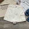 Saia Shorts Jeans de Cintura Alta Falsa Duas Peças Feminina Moda Verão 2025 Design de Nicho Sensação de Estilo Hot Girl Saia de Busto A