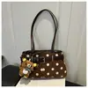 Bolsa de Axila com Bolinhas Estilo Coreano Feminina 2026 Nova Estilo Ins Simples Moda para o Dia a Dia Bolsa de Ombro Única Bolsa de Mão Versátil