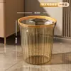 Papelera transfronteriza para uso doméstico, gran capacidad, adecuada para sala de estar, cocina, dormitorio, baño, cubo de basura de plástico con anillo de presión