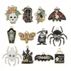 100 Colgantes Variados de Halloween de Fantasma, Calabaza, Murciélago y Esqueleto Originales de Esmalte Accesorios de Joyería de Aleación de Esmalte para Bricolaje