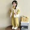 Conjunto Forrado com Fleece para Meninas Outono/Inverno Roupa de Inverno Estilosa para Crianças Pequenas Moda para Bebês Conjunto de Três Peças Espessado