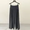 Pantalones Anchos de Traje Negro Estilo Old Money Fone Jianhe para Mujer, Nuevos de Primavera de Cintura Alta de Doble Pinza Sueltos Rectos de Largo Completo