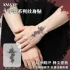 Pegatina de Tatuaje de Cruz Oscura para Hombres con Patrones de Serpiente, Dragón y Rosa, Pegatina de Tatuaje Personalizada Impermeable y de Larga Duración para Muñeca y Brazo