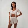 2025 Nuevo Estilo Caliente de Verano Conjunto de Pijama para Mujer con Cortes Manga Corta y Shorts Simple Transpirable y Cómodo Ropa para el Hogar