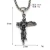 Nova Tendência Ins Europeia e Americana Personalizada Retrô Placa Guia Caveira Cruz Colar Unissex Pingente de Aço Titânio