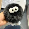 Llavero Colgante para Coche Bola de Carbón Pequeña de Piel de Zorro Ins Pelota de Felpa Decoración para Mochila Bolso Regalo Ins Estilo de Moda