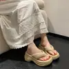 Chanclas para mujer con suelas gruesas y tacones de cuña, nueva moda de verano 2026, sandalias deslizables versátiles para mujer, antideslizantes