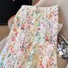 Estilo Suave Estilo Coreano Falda Floral para Mujer Verano Encaje Calado Falda Larga Falda de Cintura Alta Falda Ajustada Falda de Cola de Pez