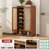 Zapatero para entrada de casa, zapatero multicapa a prueba de polvo, almacenamiento de gran capacidad para recibidor interior, zapatero simple de madera maciza hecho de nan bambú